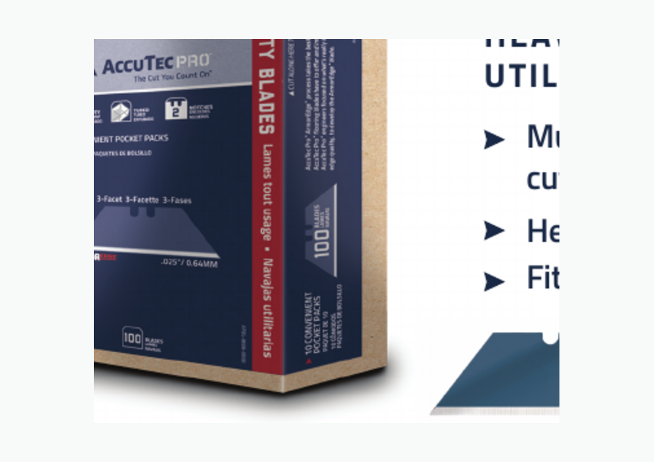Embalagem APBL-8006 Heavy Duty 2-Notch Blue Utility Blade